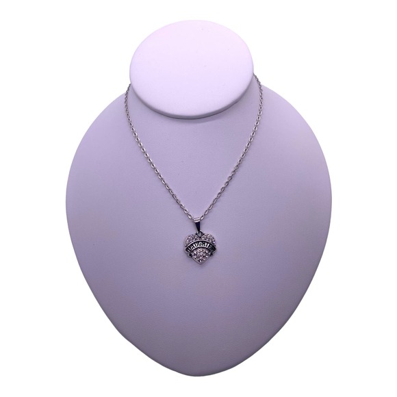 Imitation Diamond Clear Cubic Zirconia Daughter Heart Necklace Gift Box - Picture 3 of 4